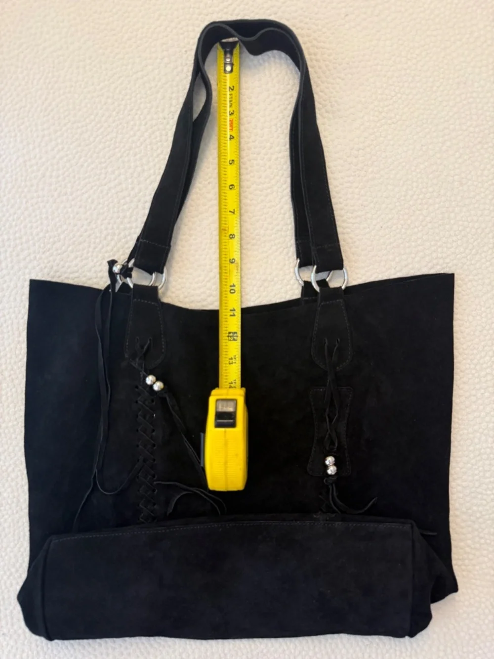 RAJ Black Suede Leather Handbag NWT